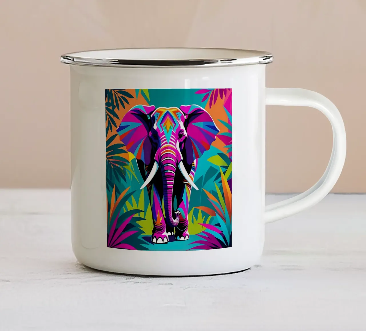 Elefante_Stile_E_1 tazza in smalto da Tierisch bunt by LK