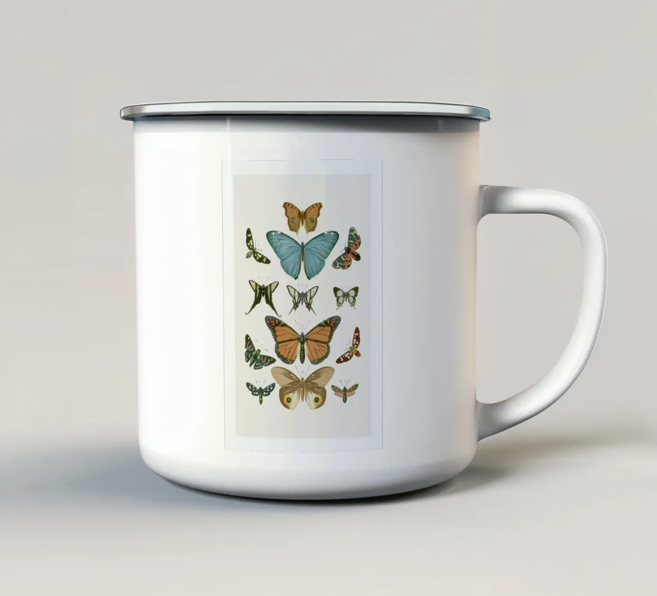 Butterflies tazza in smalto da Flora & Fauna
