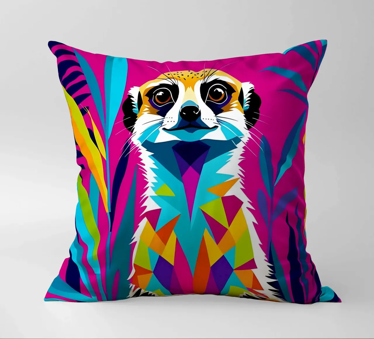 Meerkat_style_E_1 cuscino da Tierisch bunt by LK
