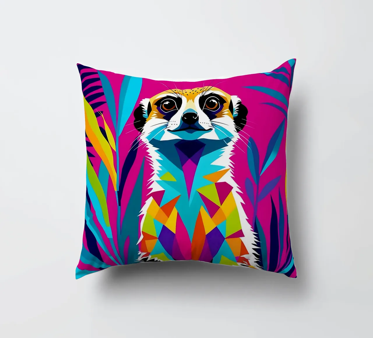 Meerkat_style_E_1 cuscino da Tierisch bunt by LK