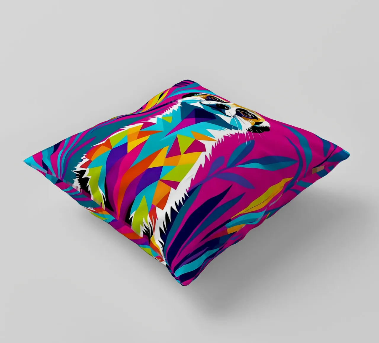 Meerkat_style_E_1 cuscino da Tierisch bunt by LK