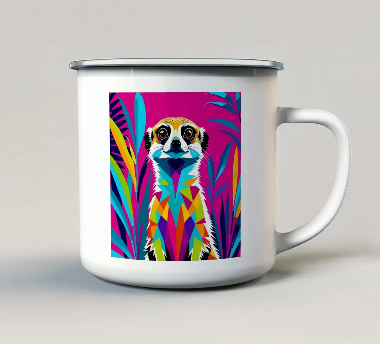 Meerkat_style_E_1 tazza in smalto da Tierisch bunt by LK