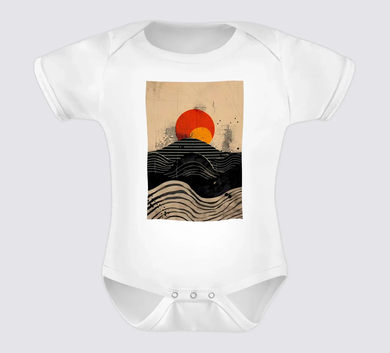 Mare del tramonto lunare body neonato maniche corte da James M Coyle