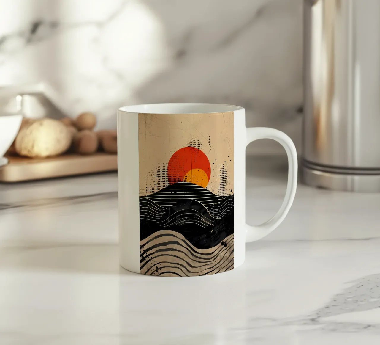 Mare del tramonto lunare tazza in ceramica da James M Coyle