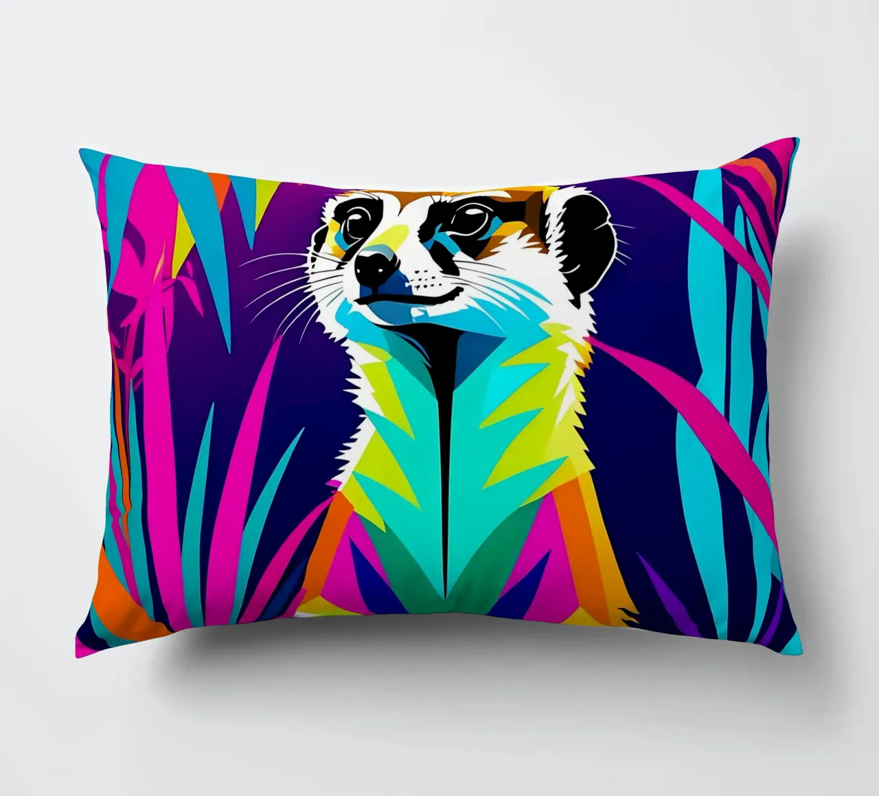 Meerkat_style_E_2 cuscino da Tierisch bunt by LK
