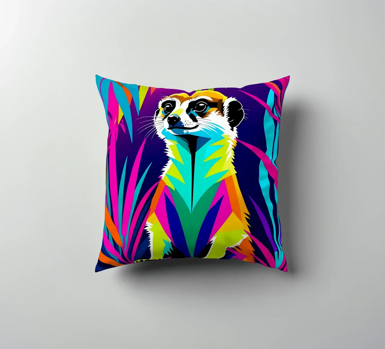 Meerkat_style_E_2 cuscino da Tierisch bunt by LK