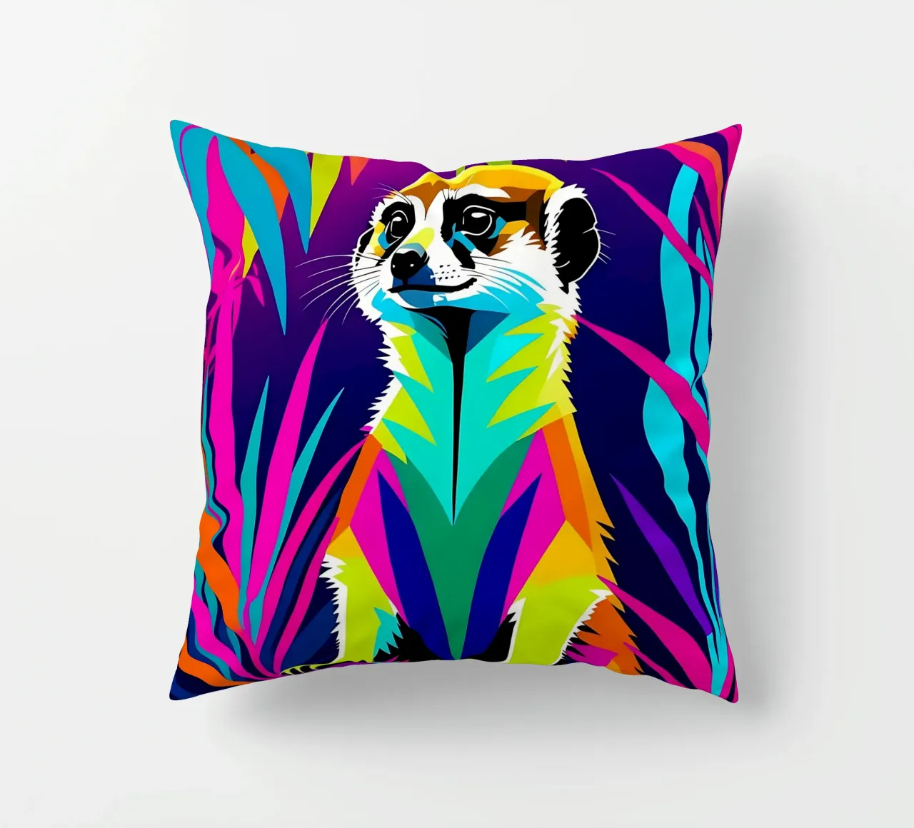 Meerkat_style_E_2 cuscino da Tierisch bunt by LK
