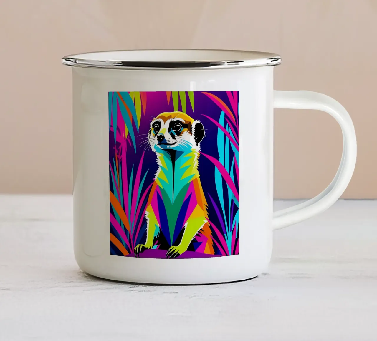 Meerkat_style_E_2 tazza in smalto da Tierisch bunt by LK