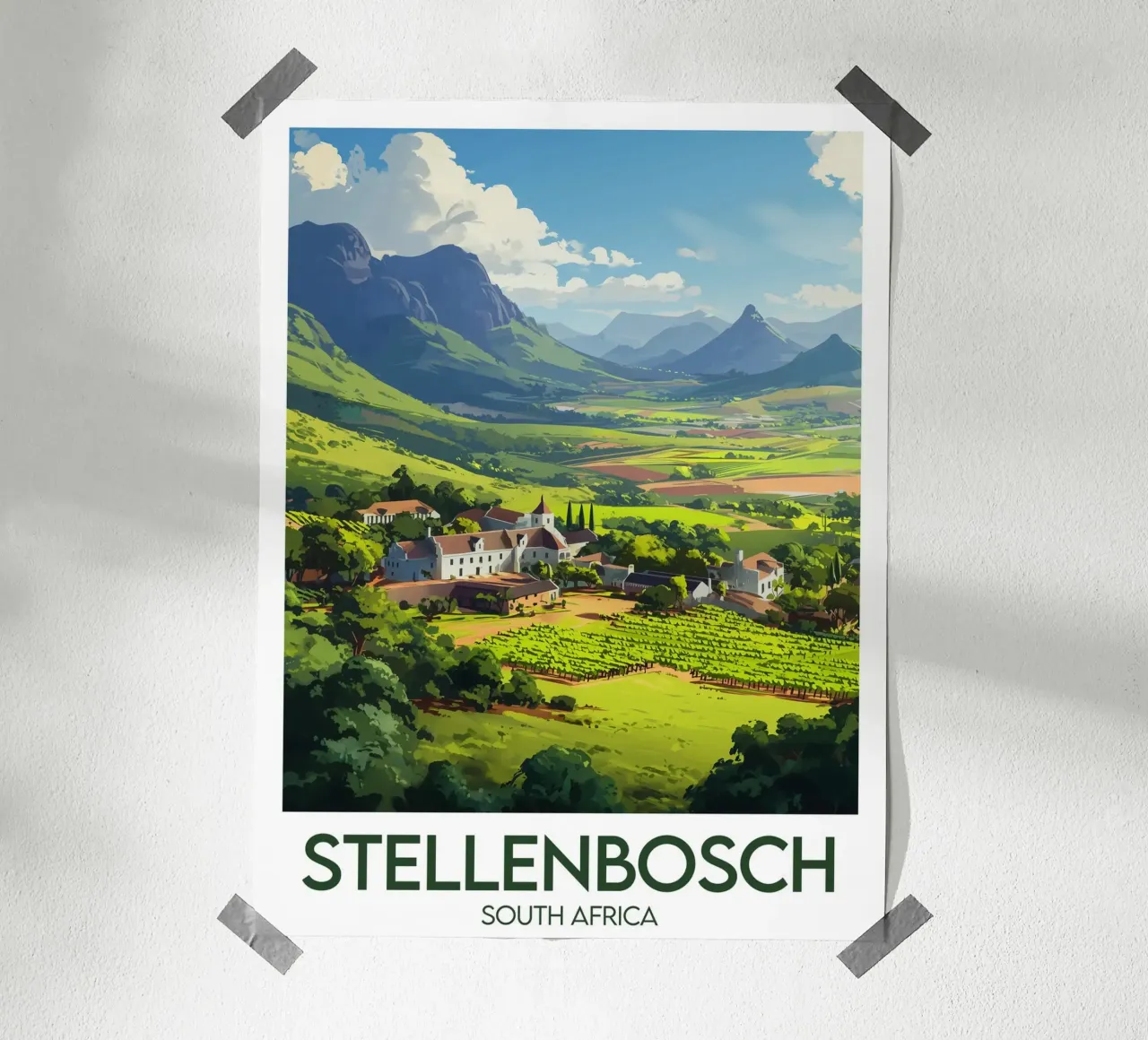 Poster Stellenbosch South Africa poster by Frame the World