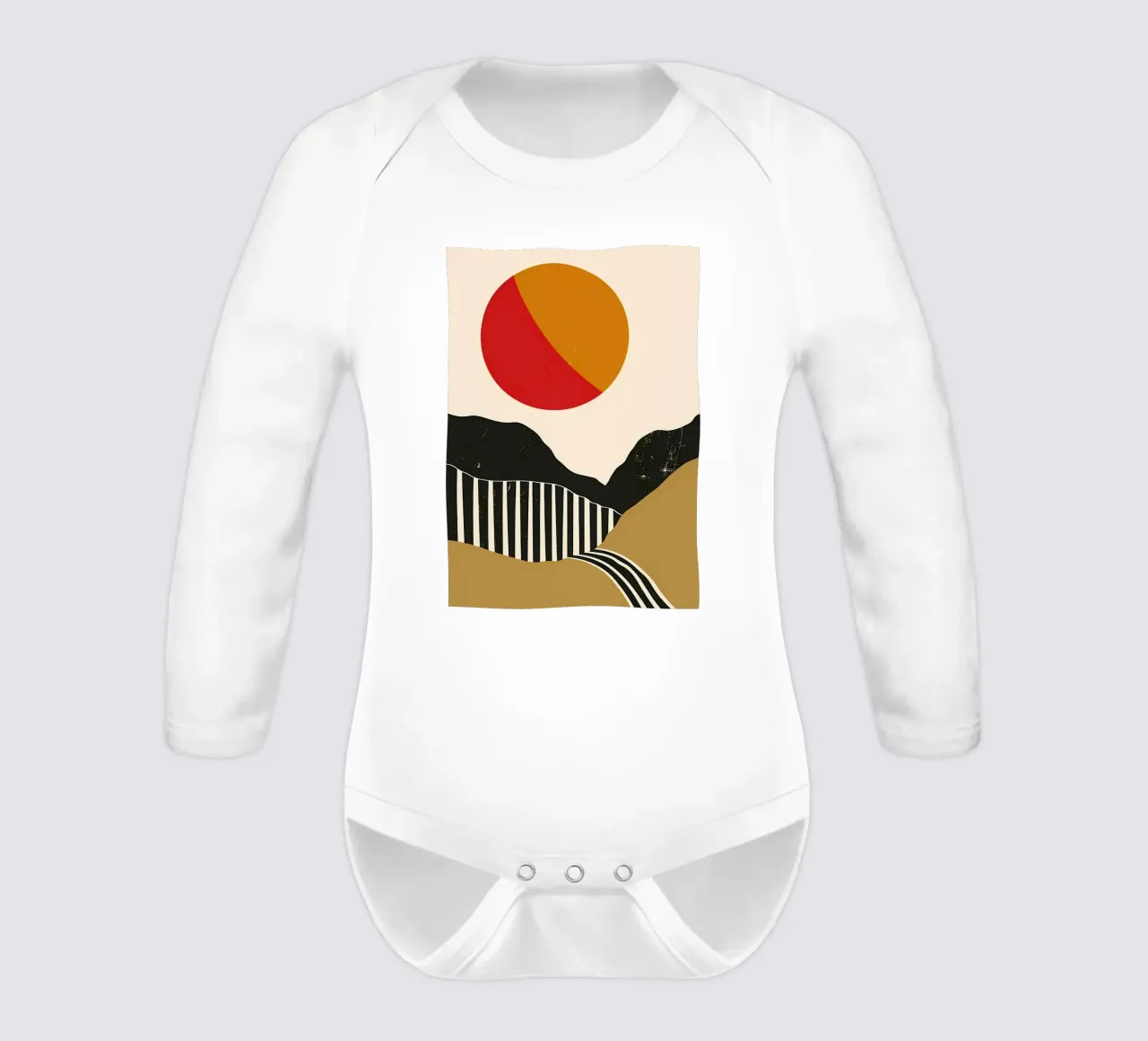 Paesaggio minimalista retrò body neonato maniche lunghe da James M Coyle