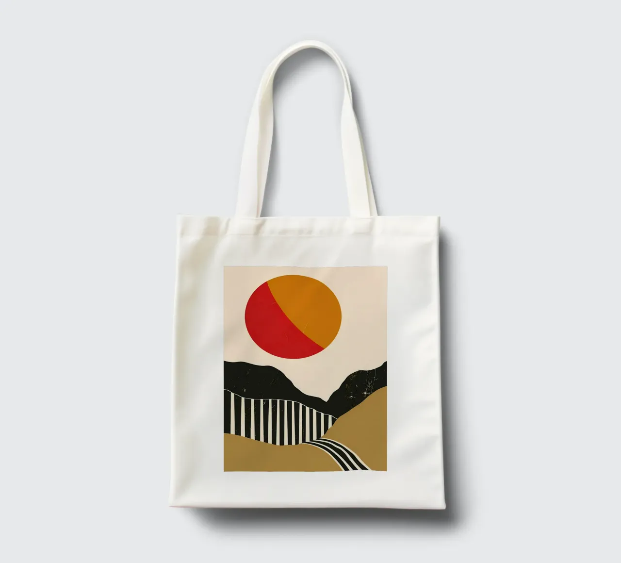 Paesaggio minimalista retrò borsa in juta da James M Coyle