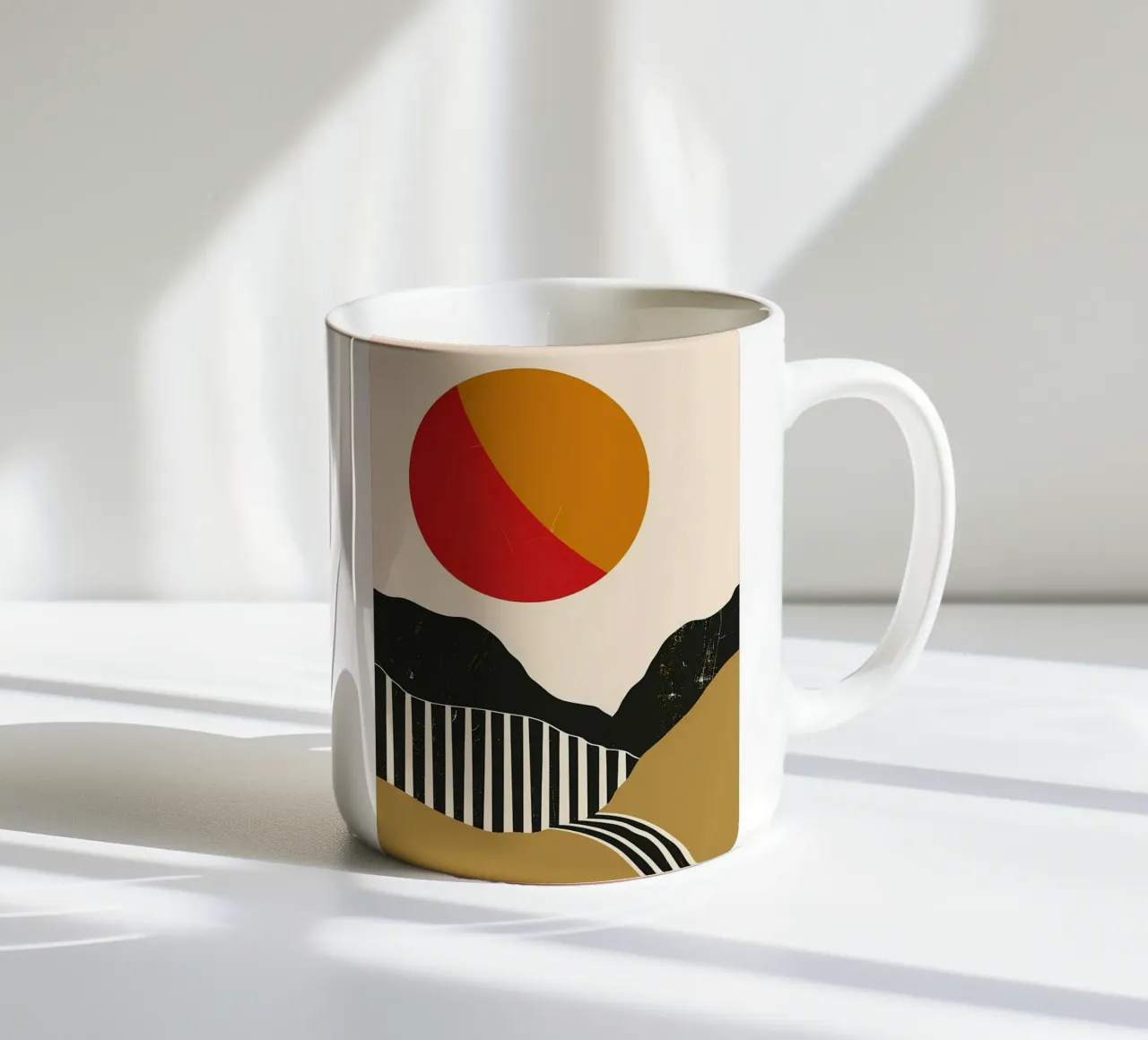 Paesaggio minimalista retrò tazza in ceramica da James M Coyle