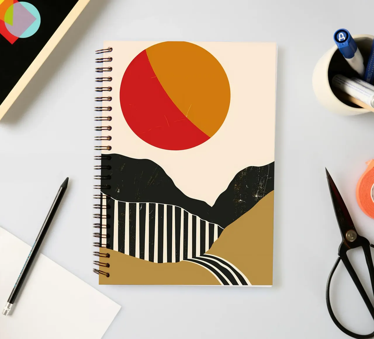 Minimalist Landscape Retro spiral notebook by James M Coyle