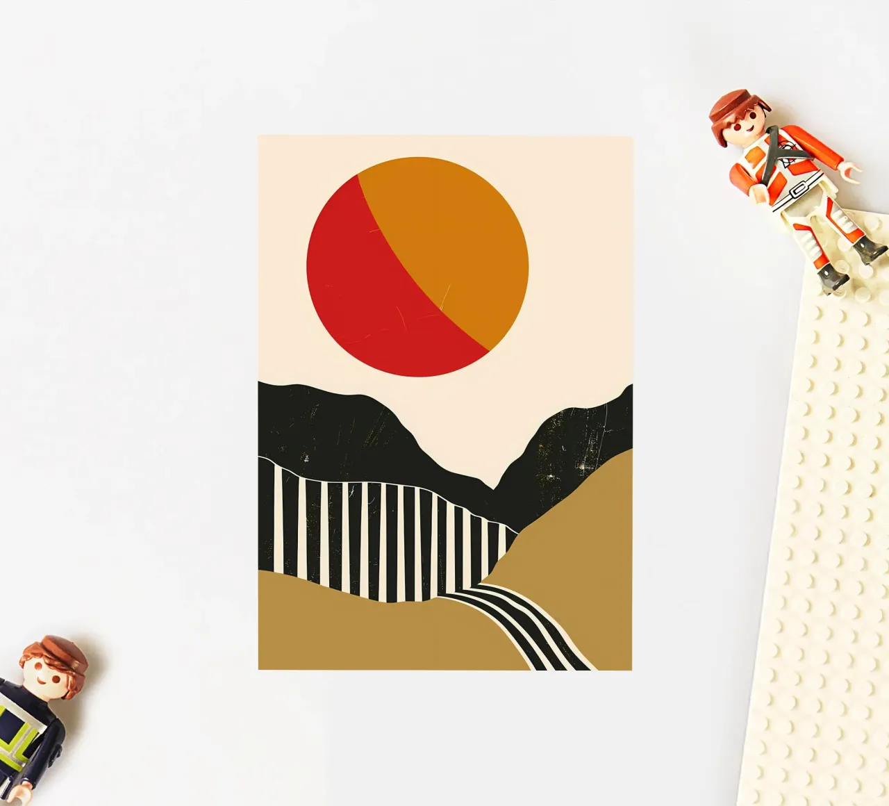 Minimalistische Landschaft Retro Sticker von James M Coyle
