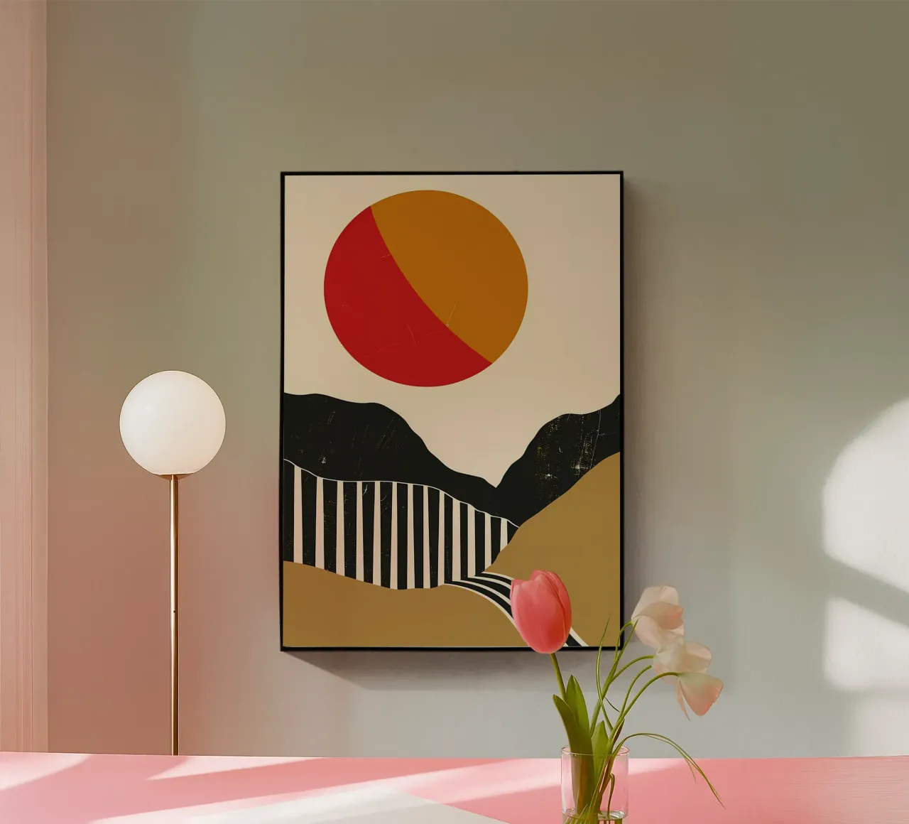 Paesaggio minimalista retrò plexiglass da James M Coyle