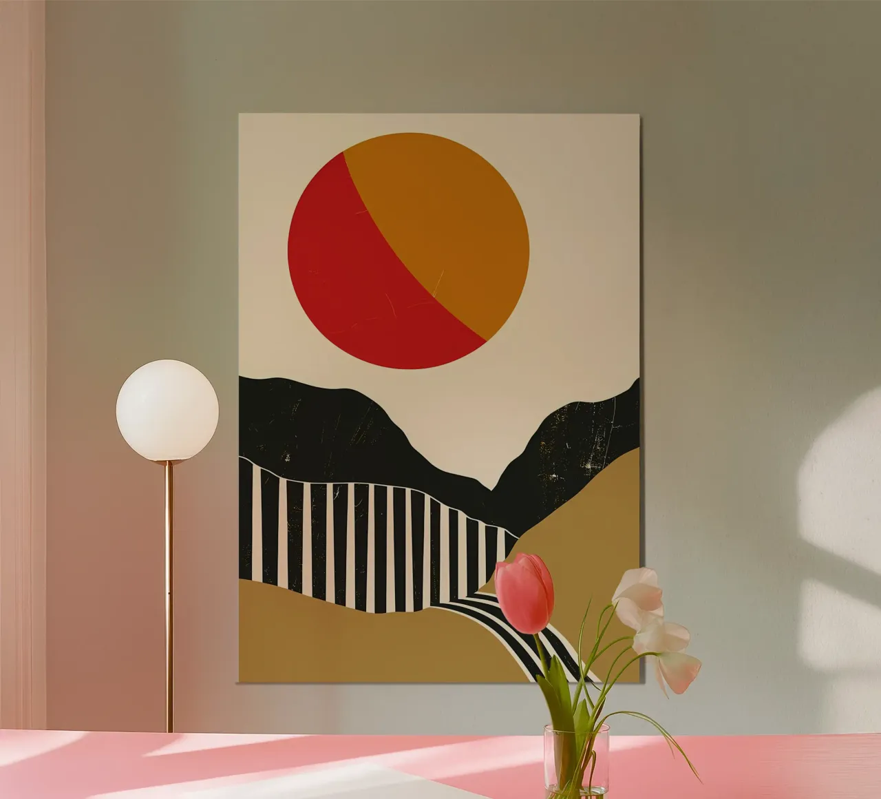 Paesaggio minimalista retrò alluminio dibond da James M Coyle
