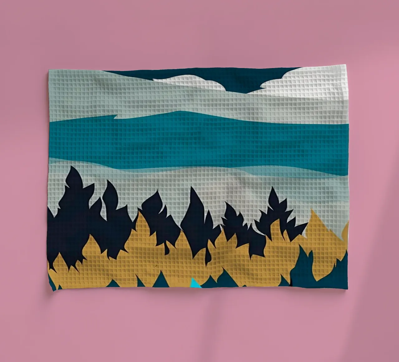 Nature Landscape Mountains tea towel by Albert S Jacob