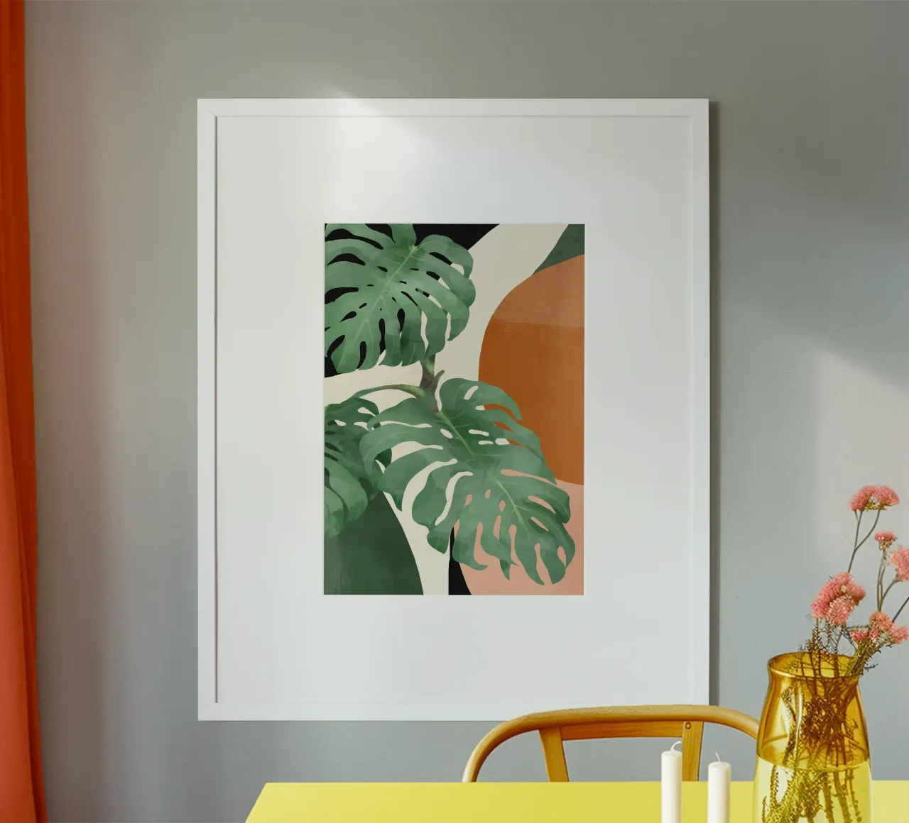 Foglie tropicali - Arte astratta poster con telaio in plastica da Rebecca Clark Wyrick