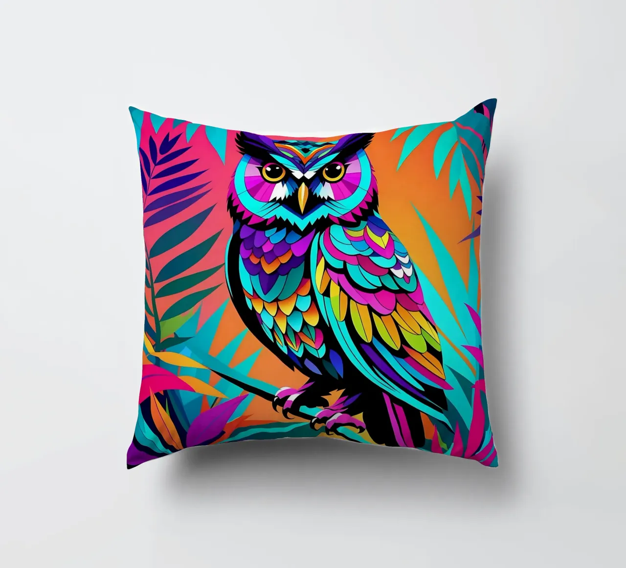 Gufo_stile_E_2 cuscino da Tierisch bunt by LK