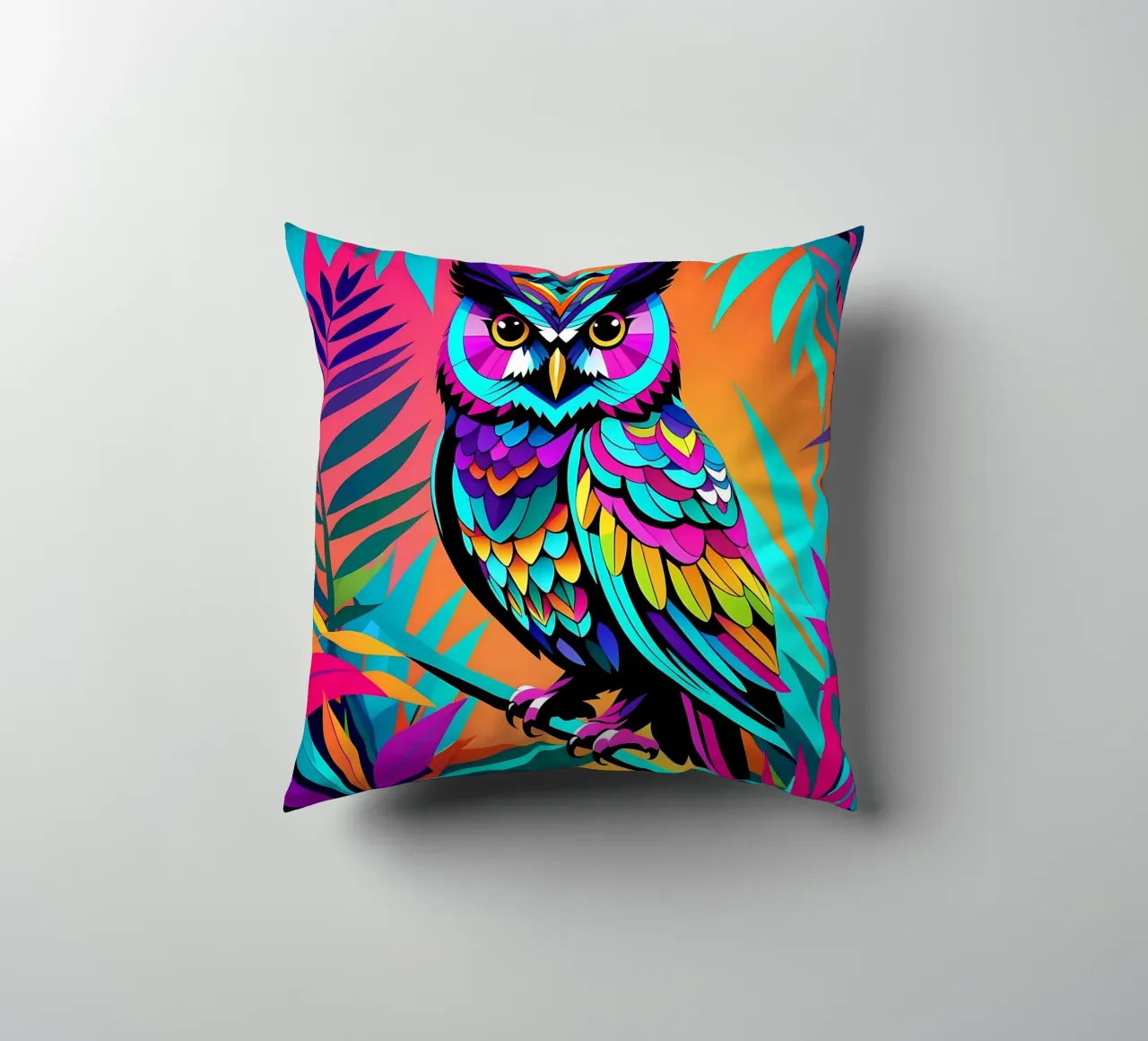 Gufo_stile_E_2 cuscino da Tierisch bunt by LK