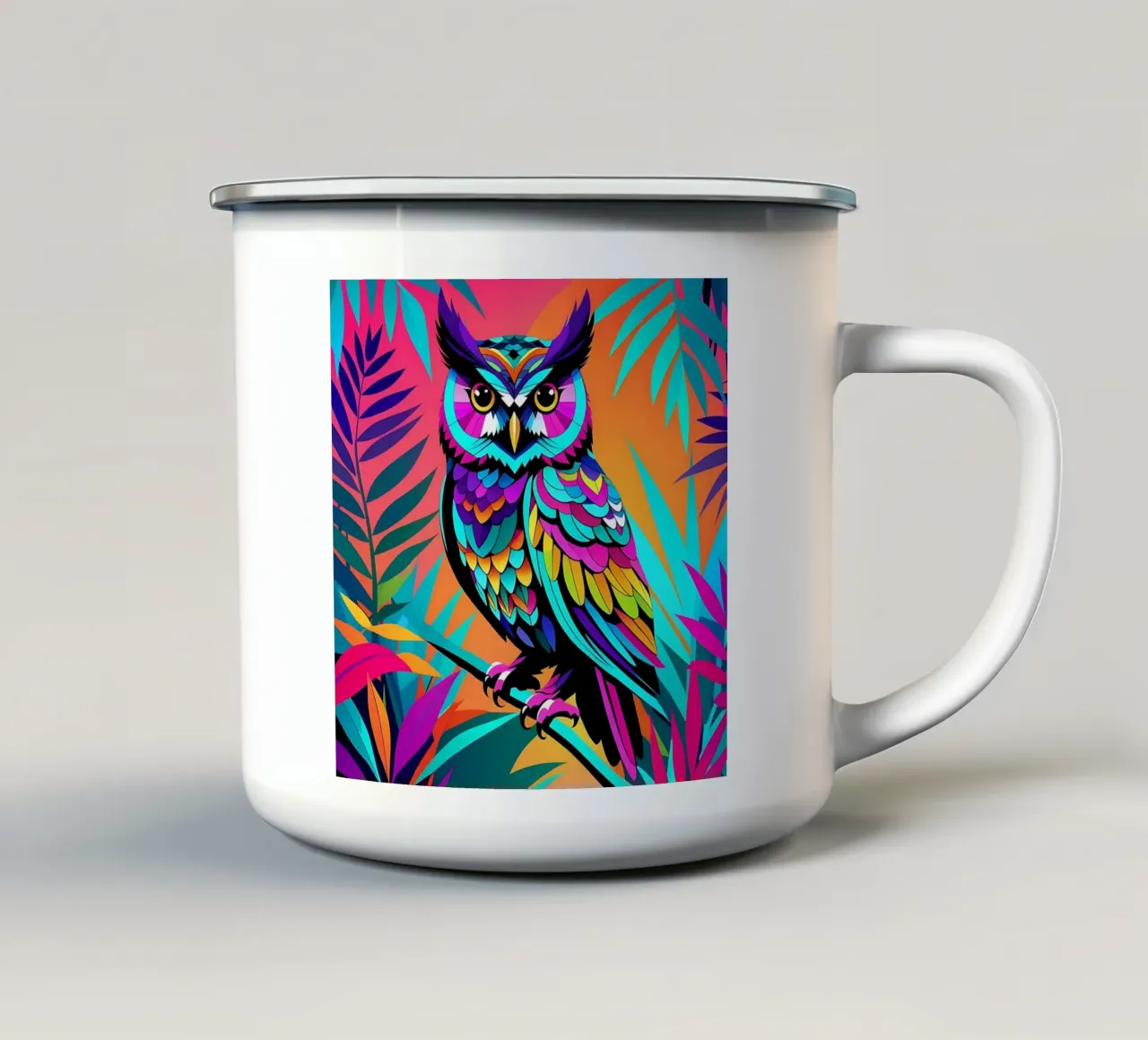 Gufo_stile_E_2 tazza in smalto da Tierisch bunt by LK
