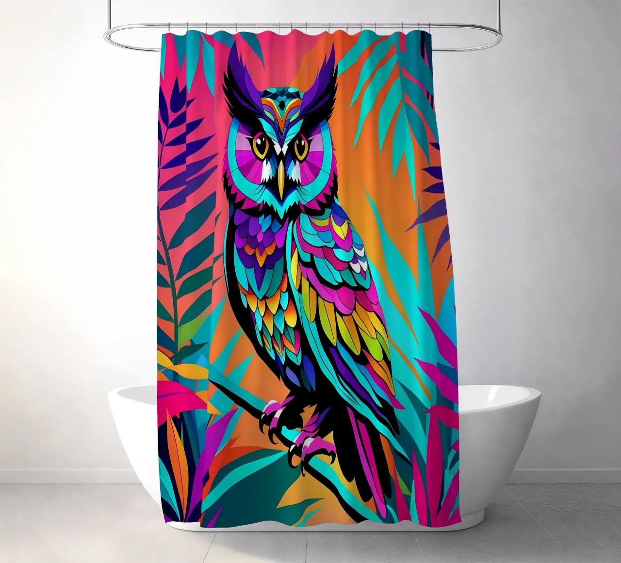 Gufo_stile_E_2 tenda da doccia da Tierisch bunt by LK