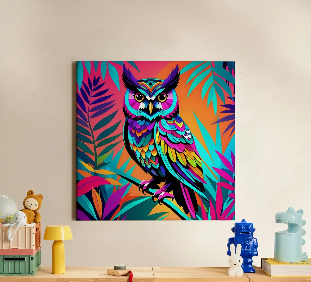 Owl_style_E_2 canvas by Tierisch bunt by LK