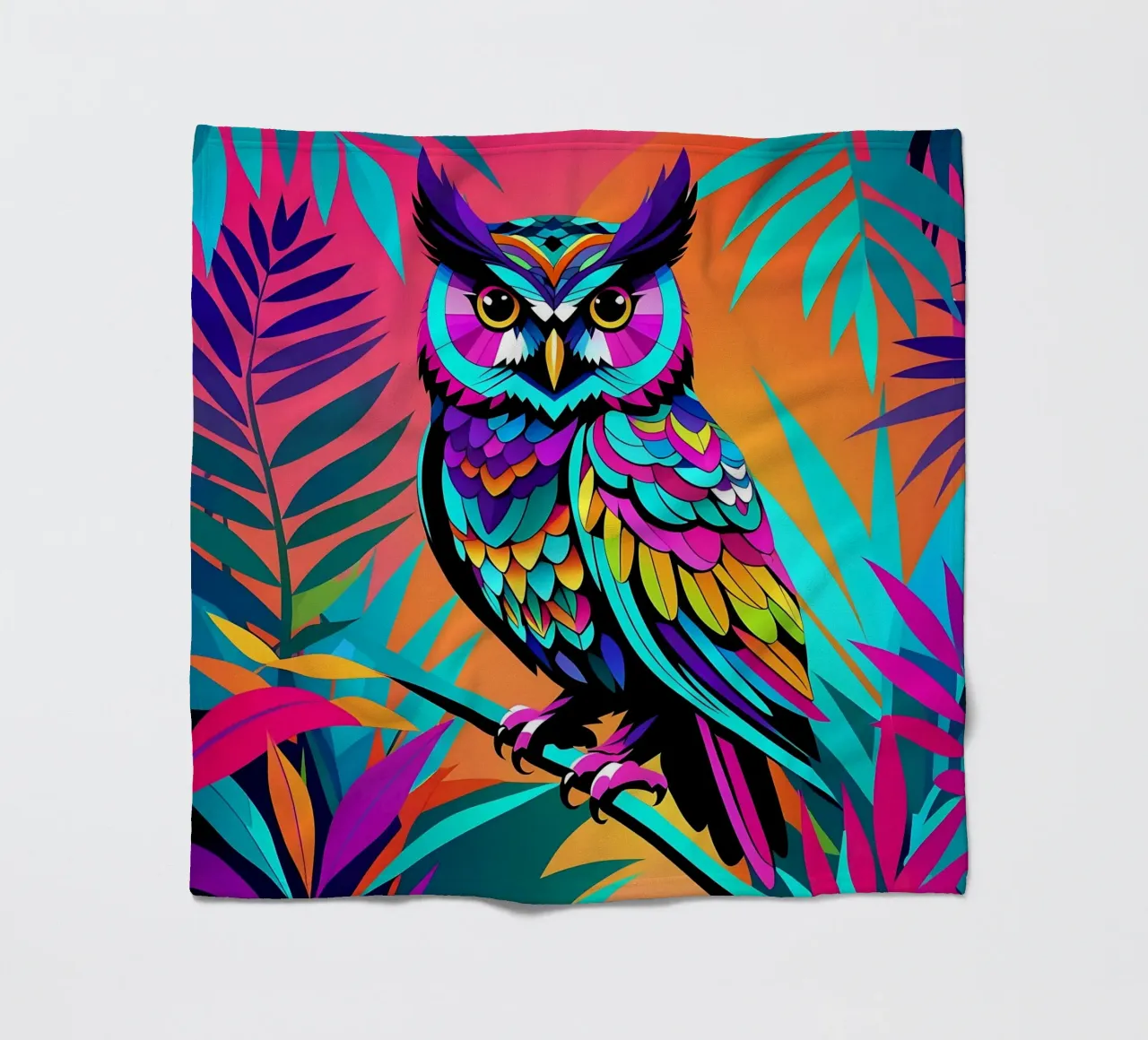 Eule_Stil_E_2 Fleecedecke von Tierisch bunt by LK