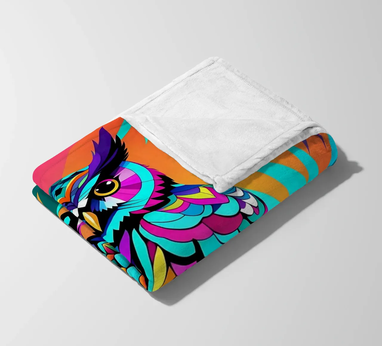 Eule_Stil_E_2 Fleecedecke von Tierisch bunt by LK