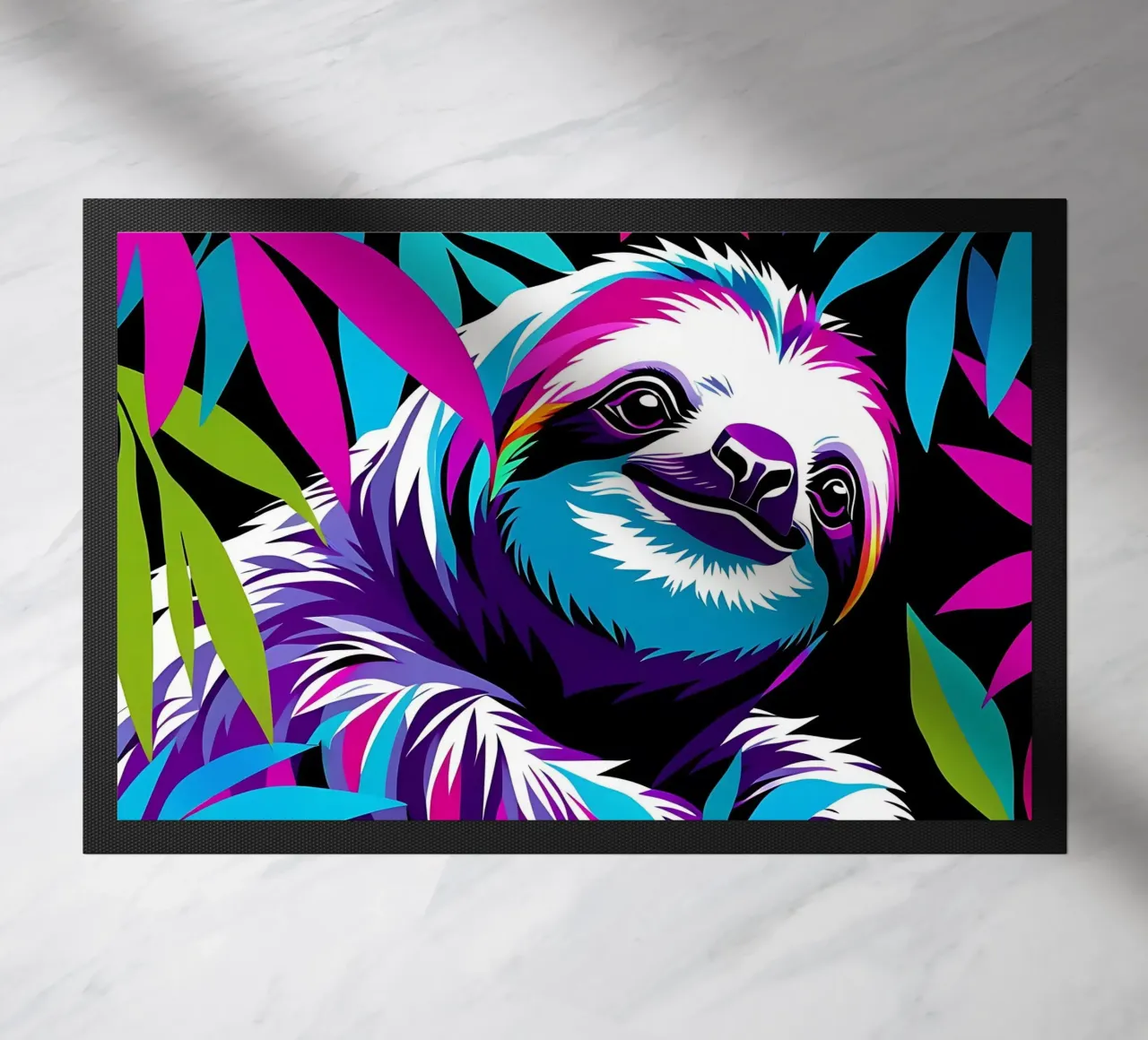 Sloth_Style_E_1 doormat by Tierisch bunt by LK