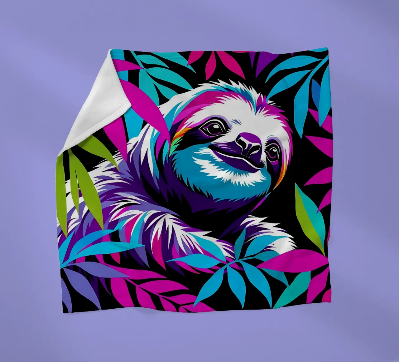Sloth_Style_E_1 manta de franela de Tierisch bunt by LK