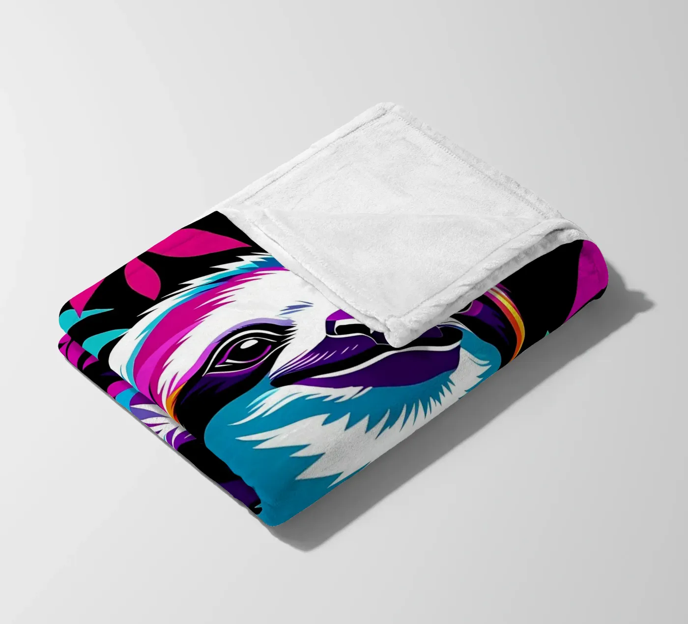 Sloth_Style_E_1 fleece blanket by Tierisch bunt by LK