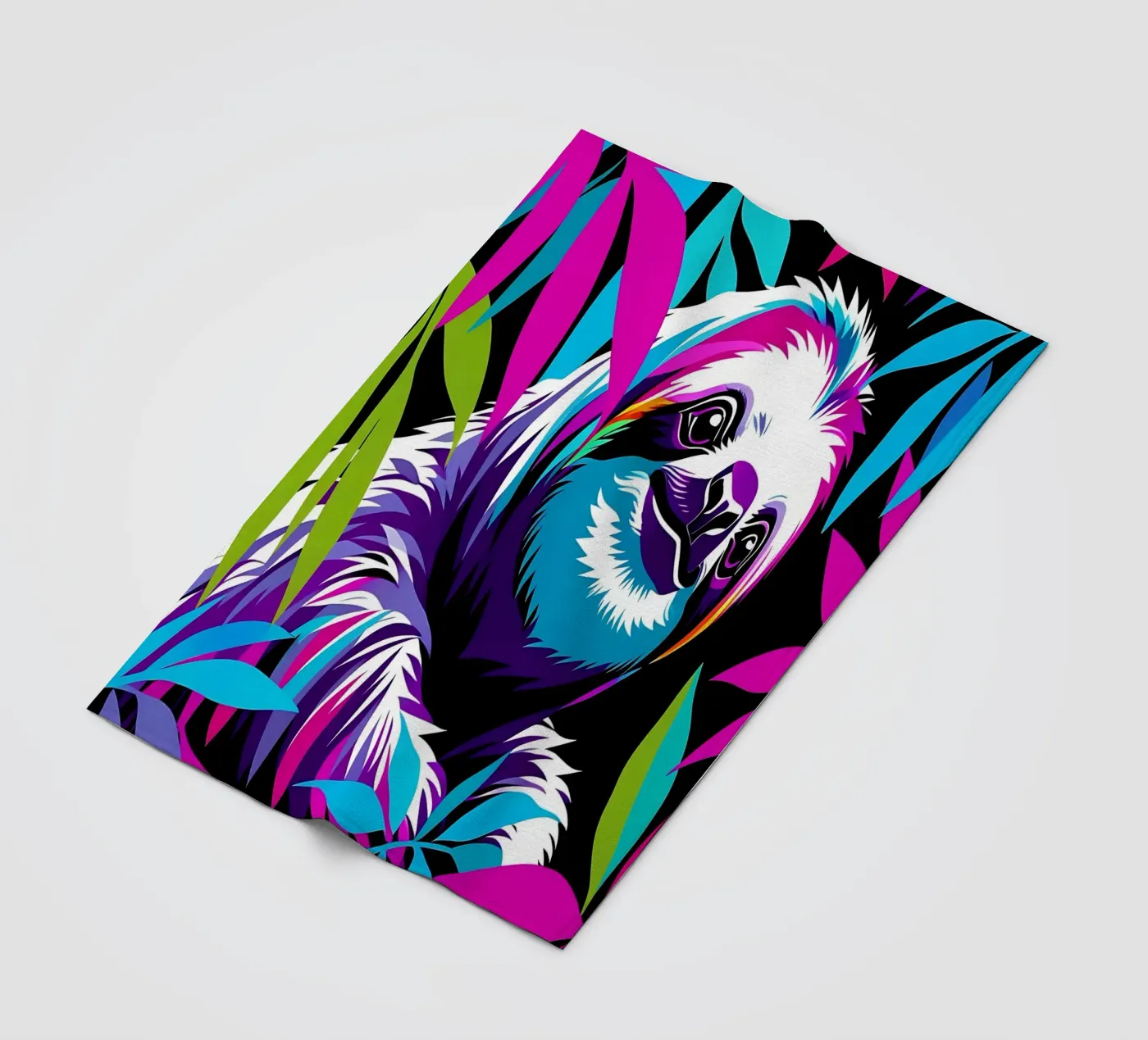Sloth_Style_E_1 fleece blanket by Tierisch bunt by LK