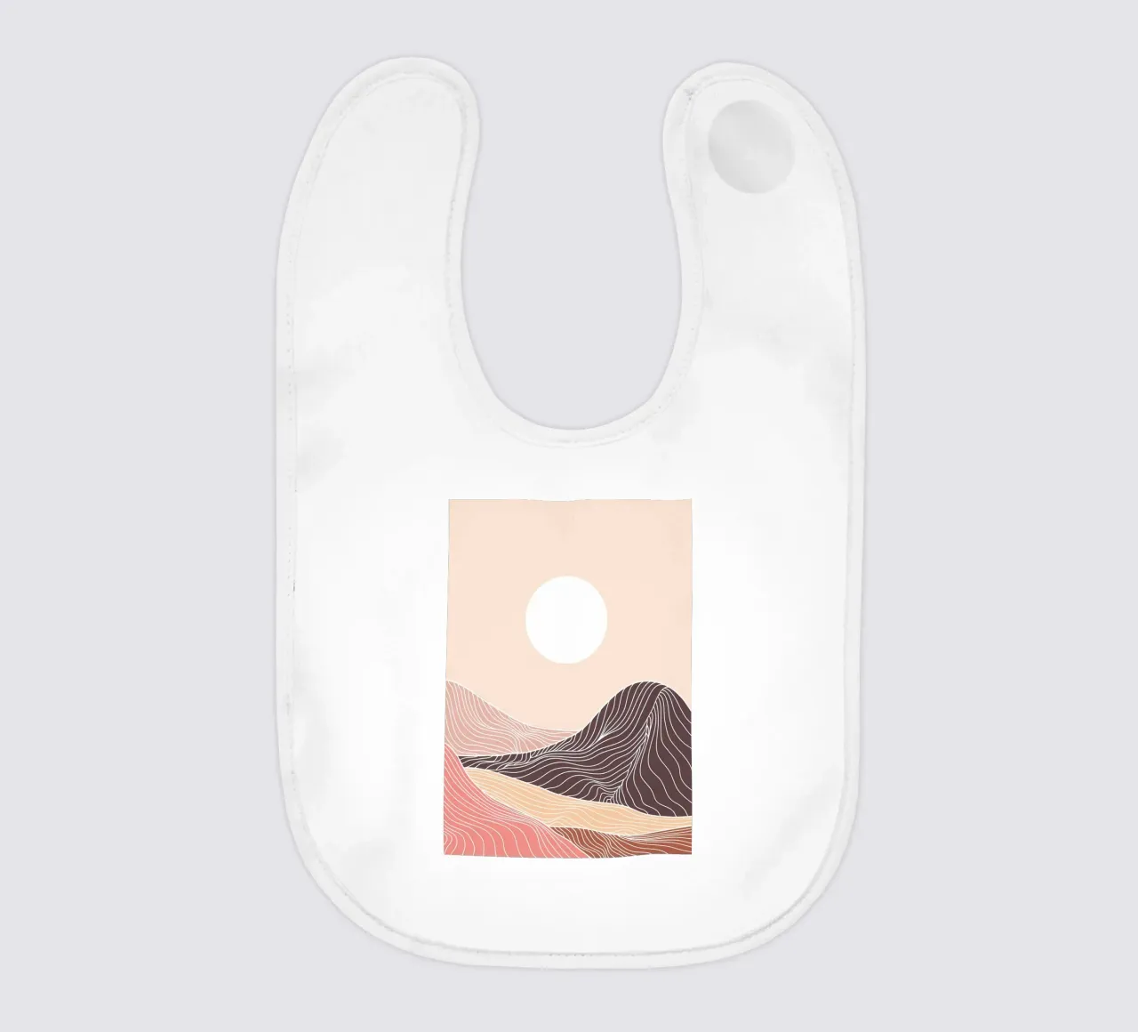 Abstract Mountain line art baby bib by James M Coyle