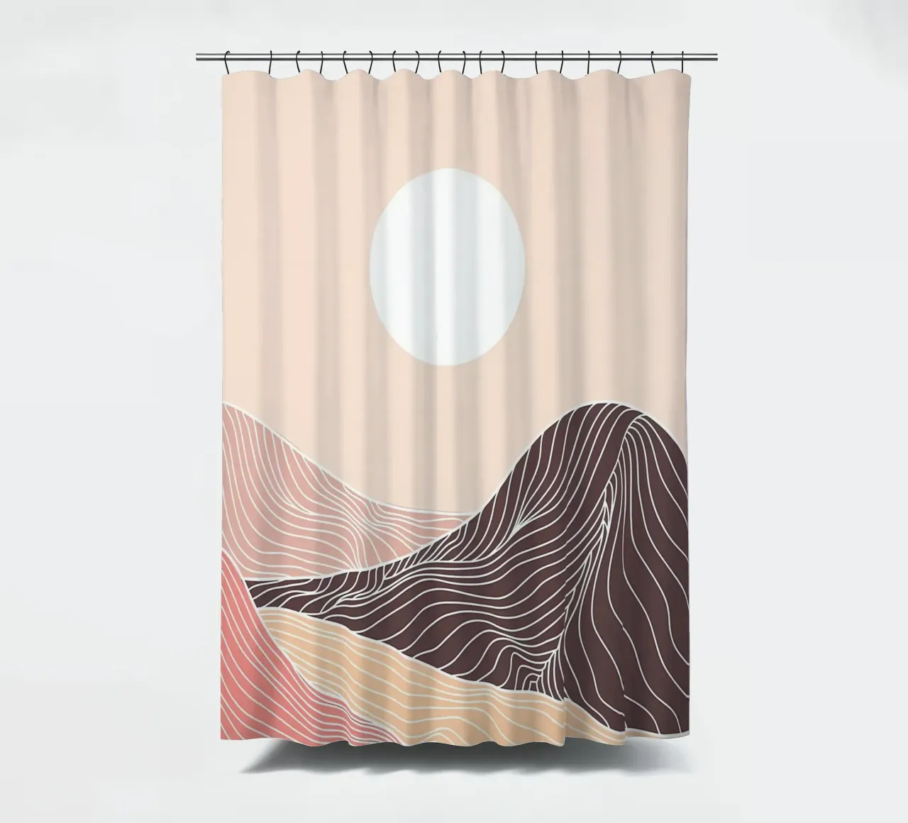 Abstrakte Berg-Linienkunst Duschvorhang von James M Coyle