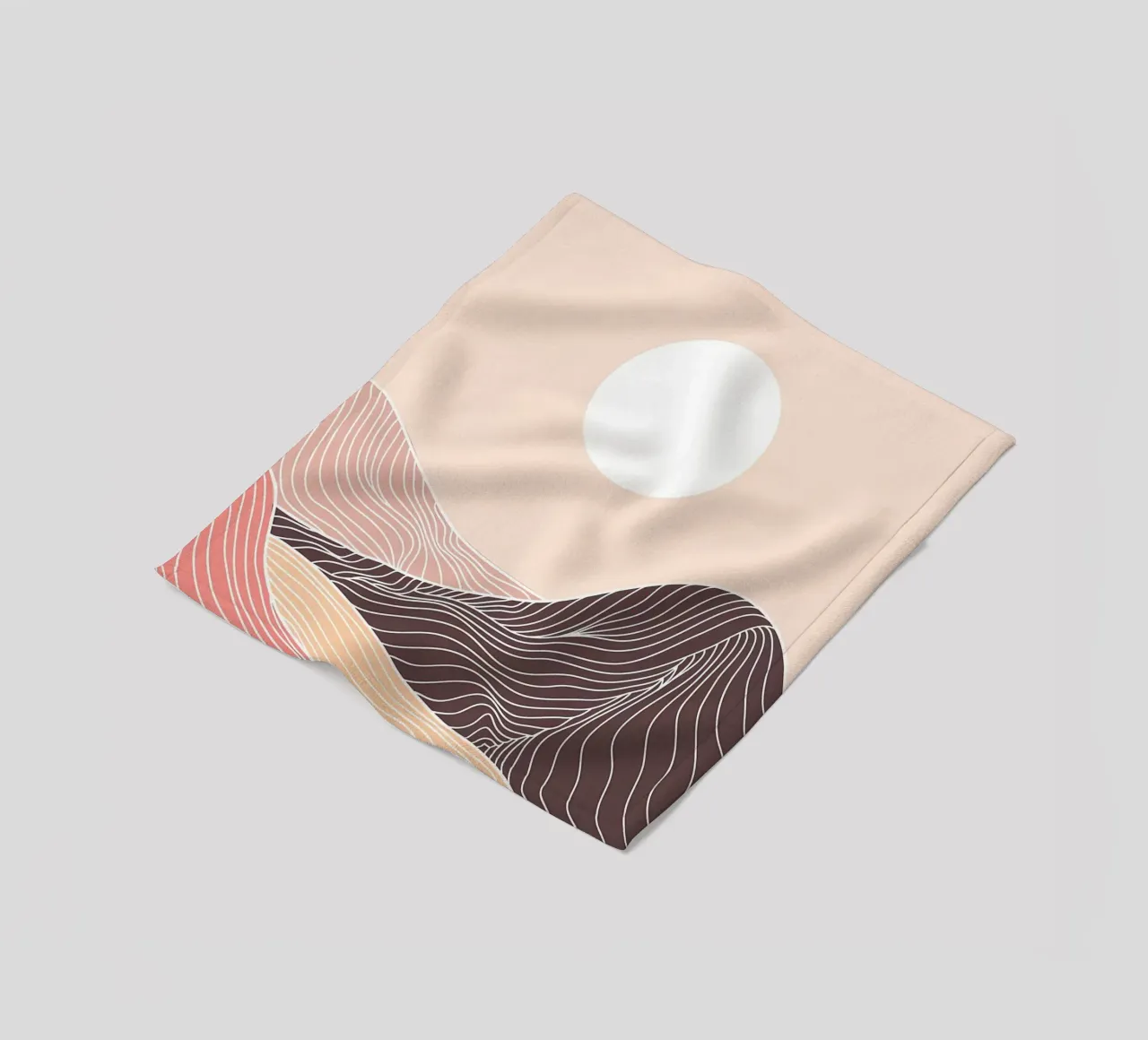 Abstract Mountain line art fleece blanket by James M Coyle