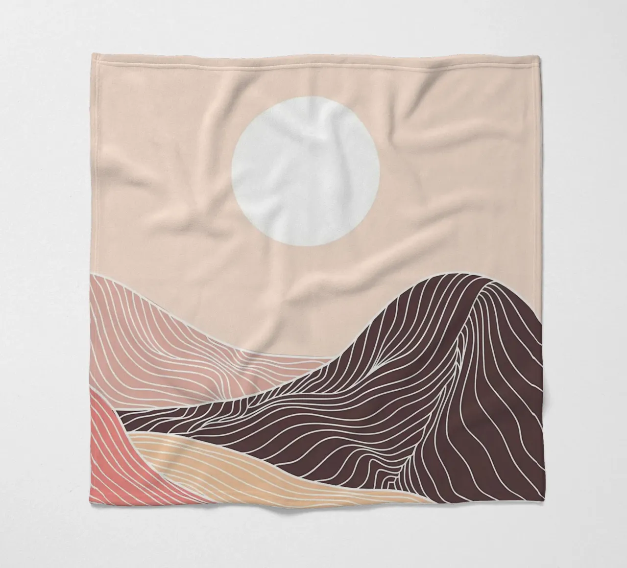 Abstract Mountain line art fleece blanket by James M Coyle