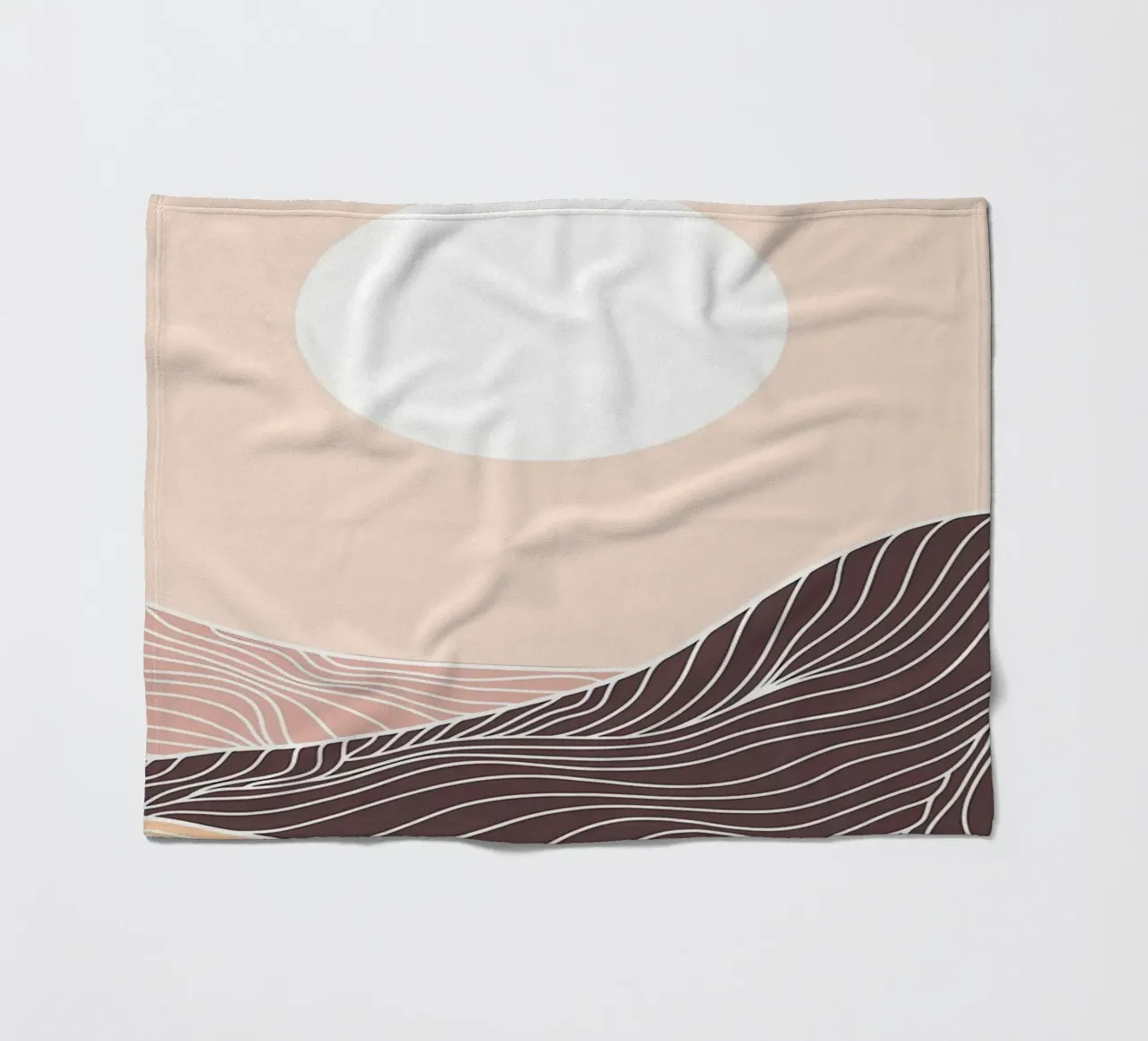 Abstract Mountain line art fleece blanket by James M Coyle