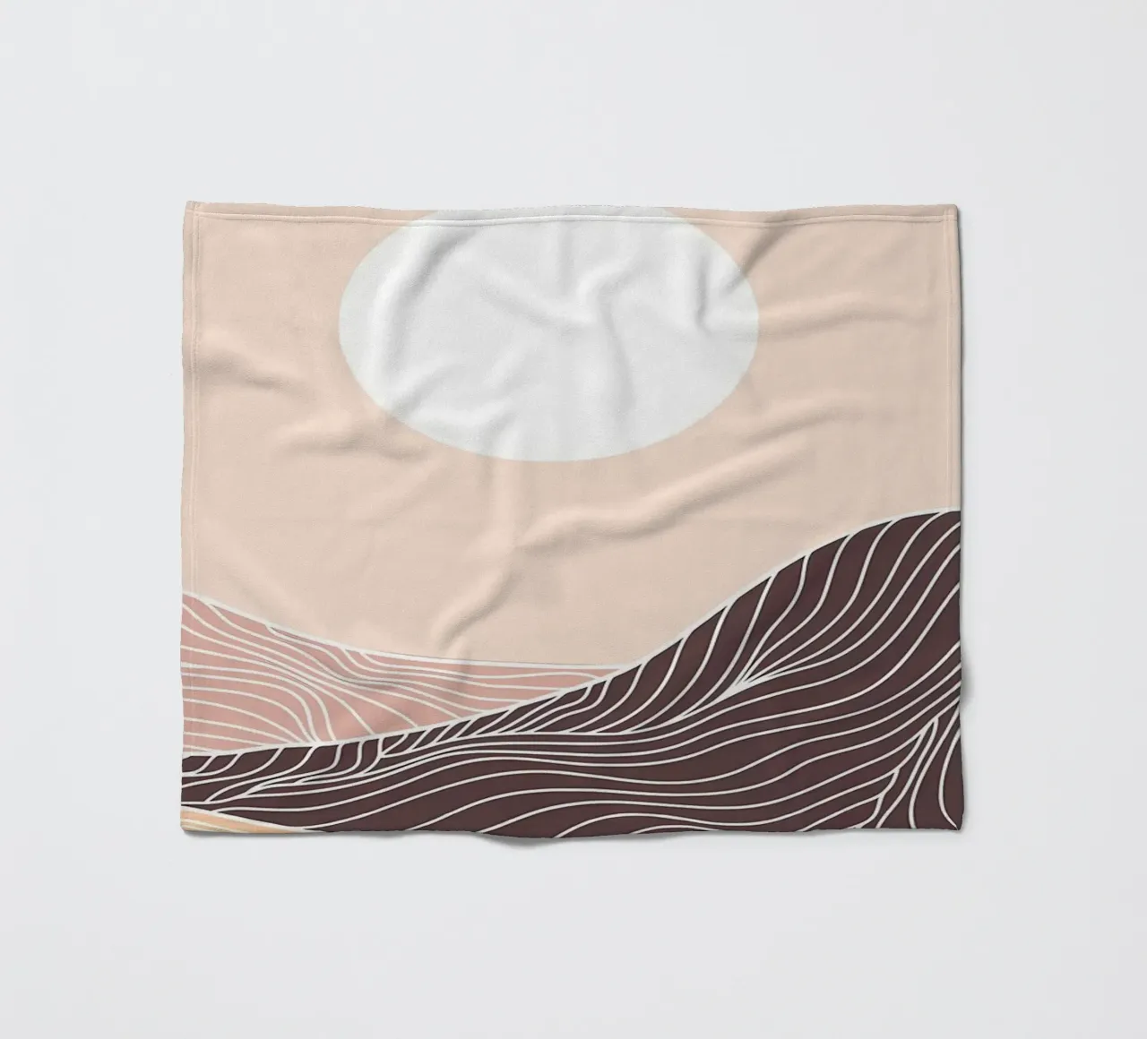 Abstract Mountain line art fleece blanket by James M Coyle