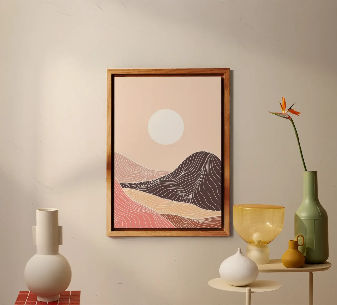 Abstract Mountain line art alu-dibond by James M Coyle