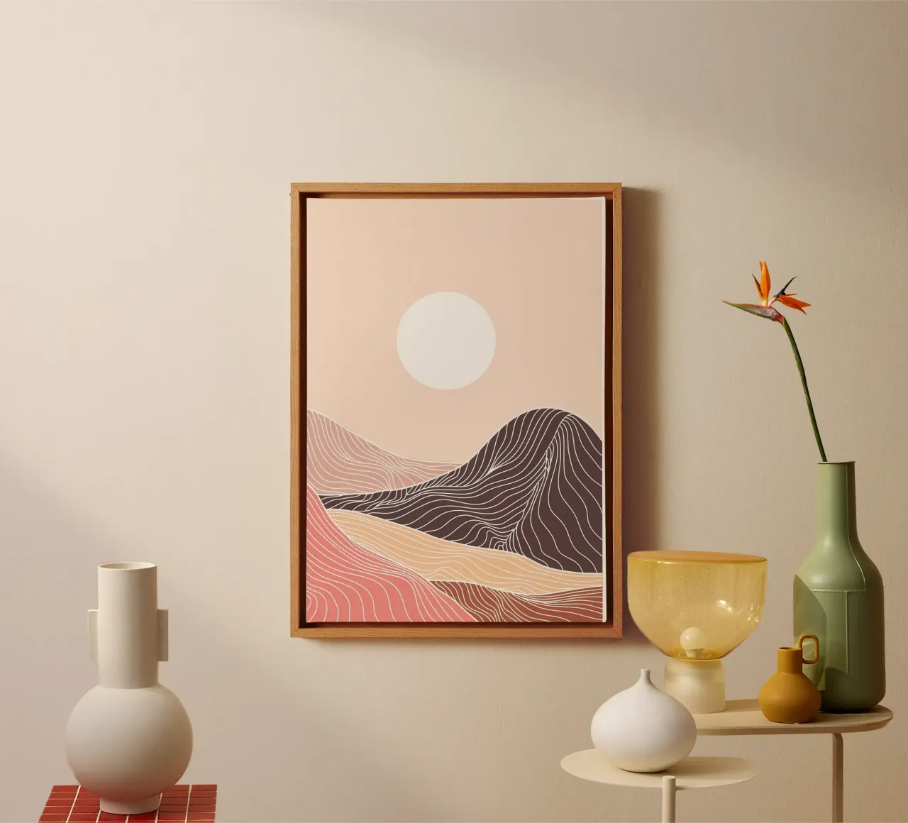 Abstract Mountain line art canvas by James M Coyle