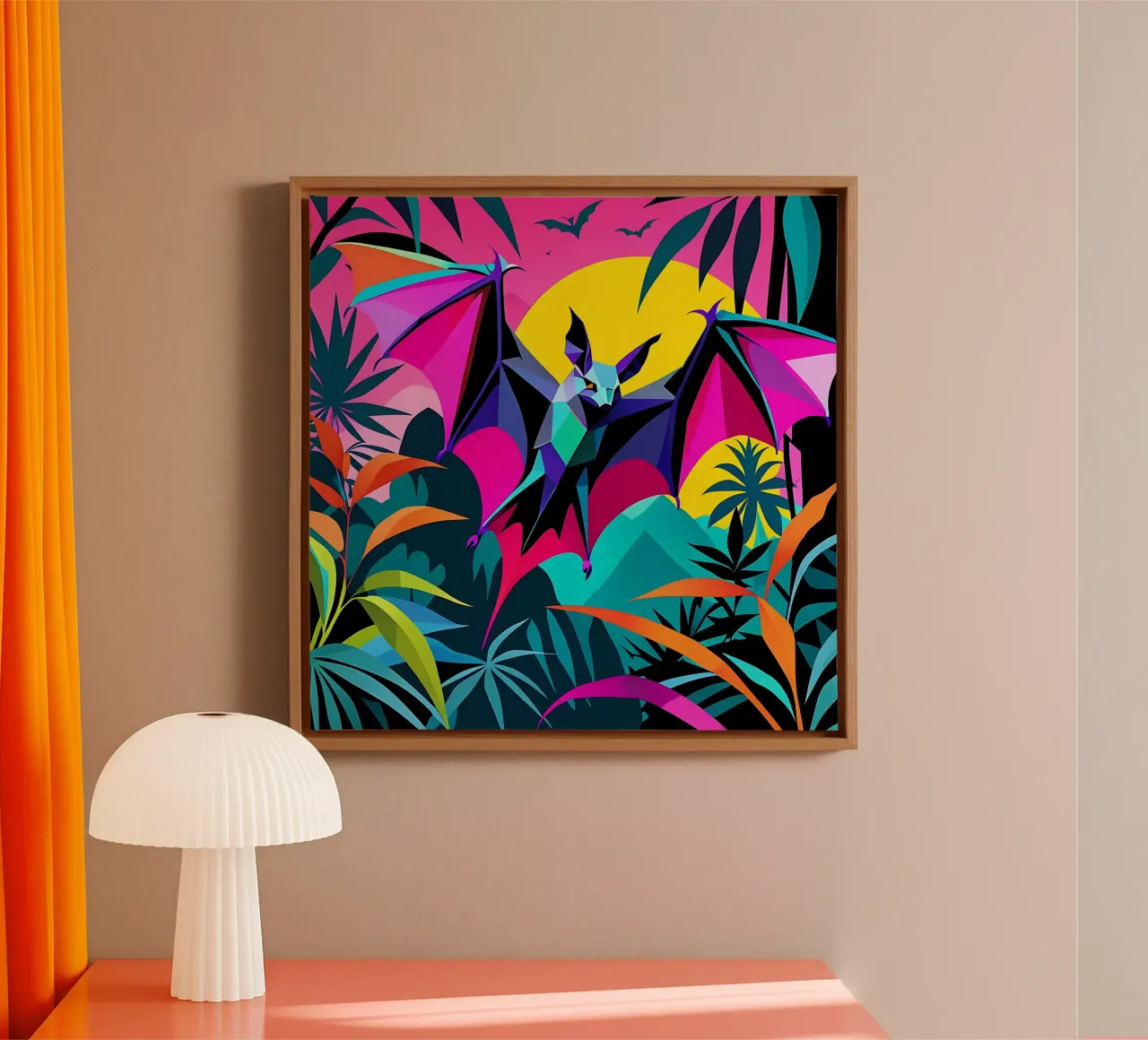 Bat_Stile_E_1 tela con Cornice a cassetta da Tierisch bunt by LK