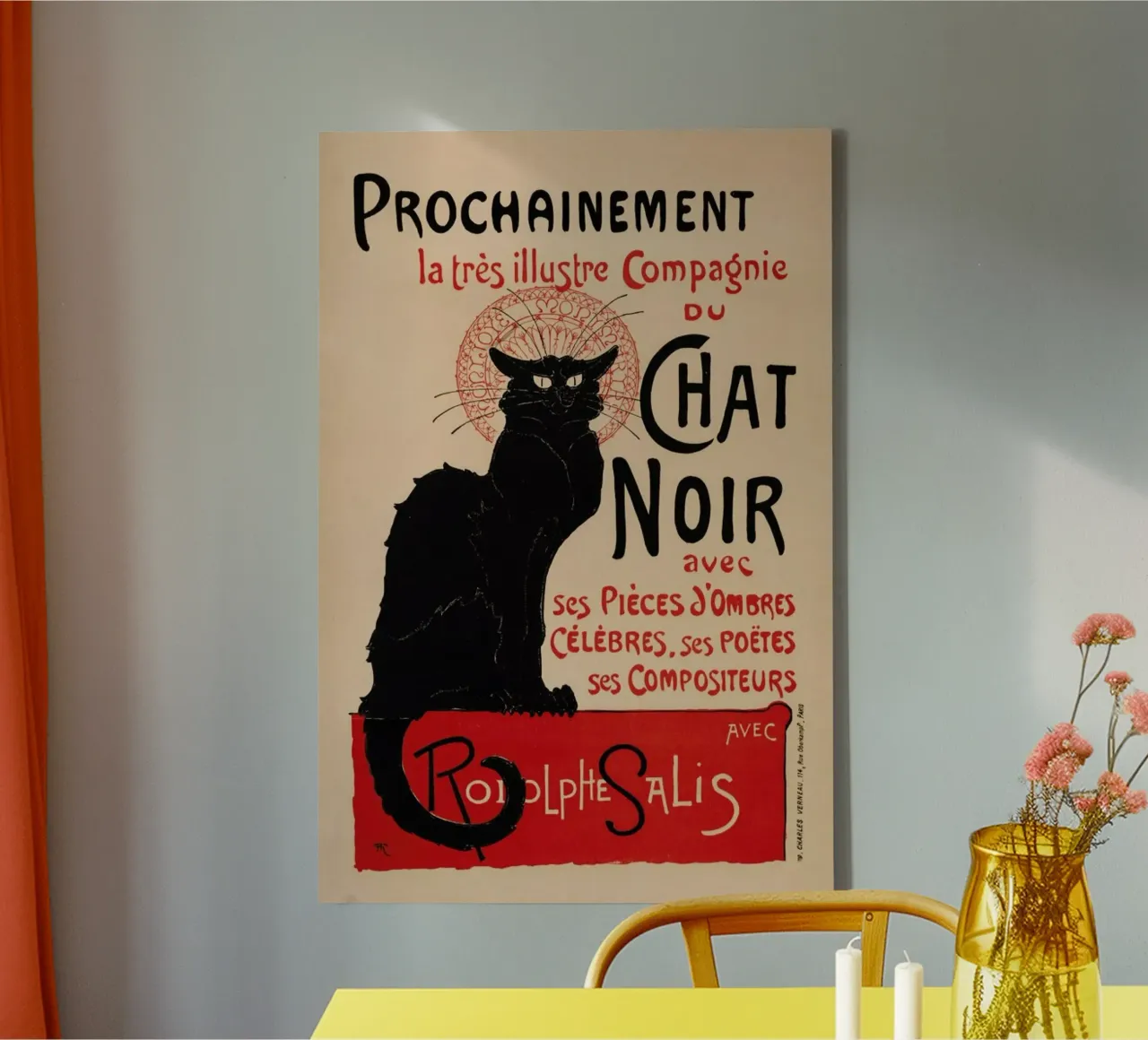 Théophile Alexandre Steinlen - Le Chat Noir tela con Cornice a cassetta da ARTOTHEK