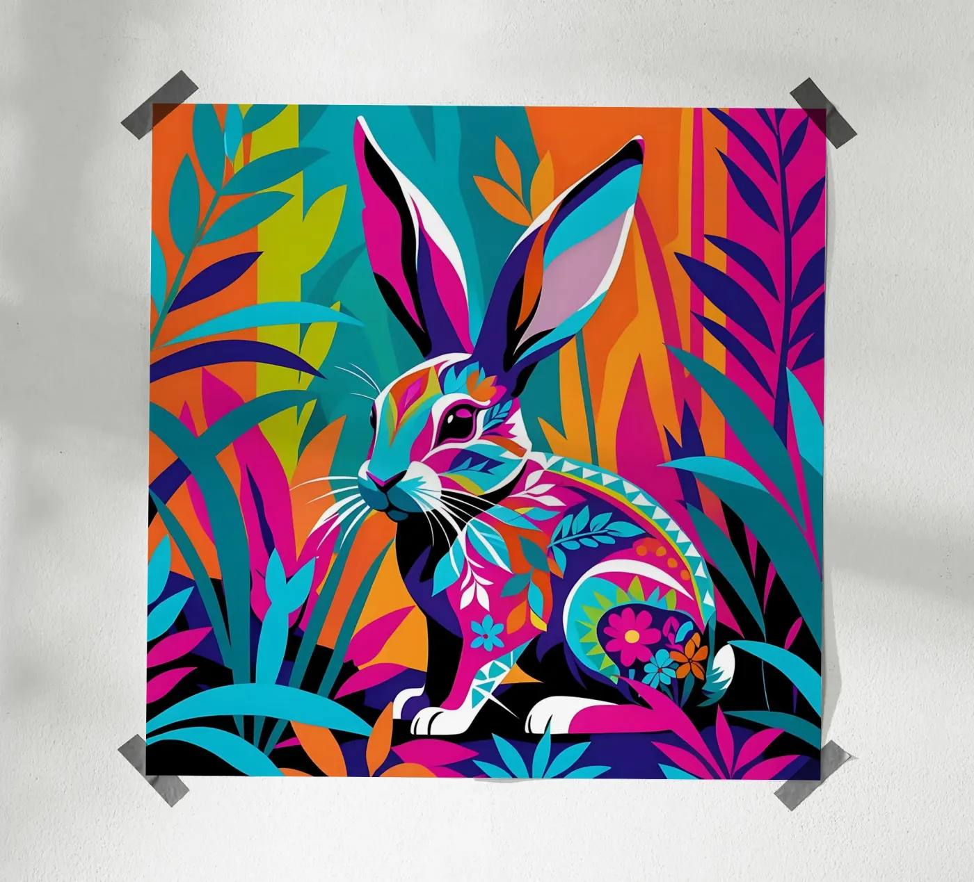 Hare_Style_E_1 Poster von Tierisch bunt by LK