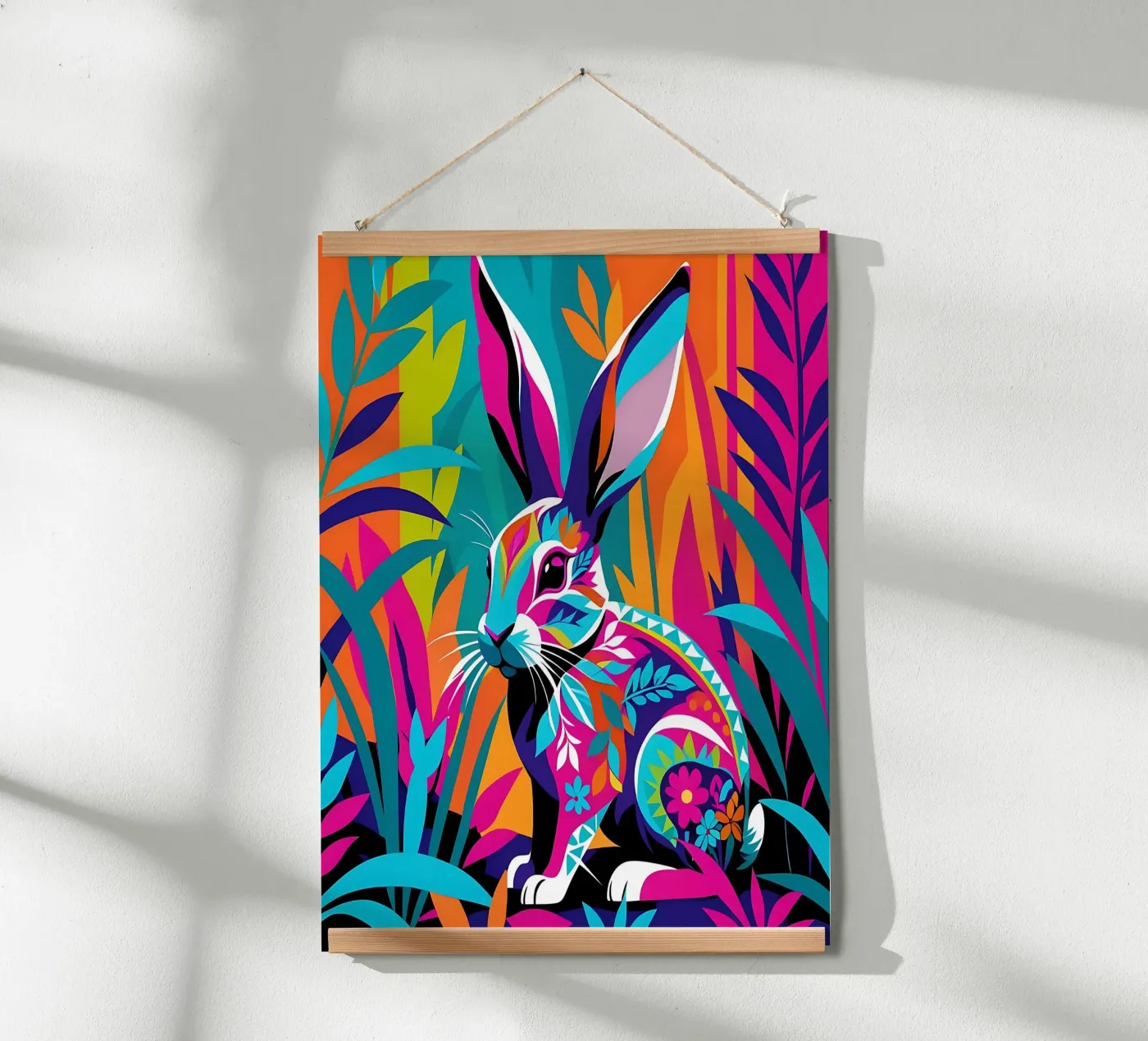 Hare_Style_E_1 Poster von Tierisch bunt by LK