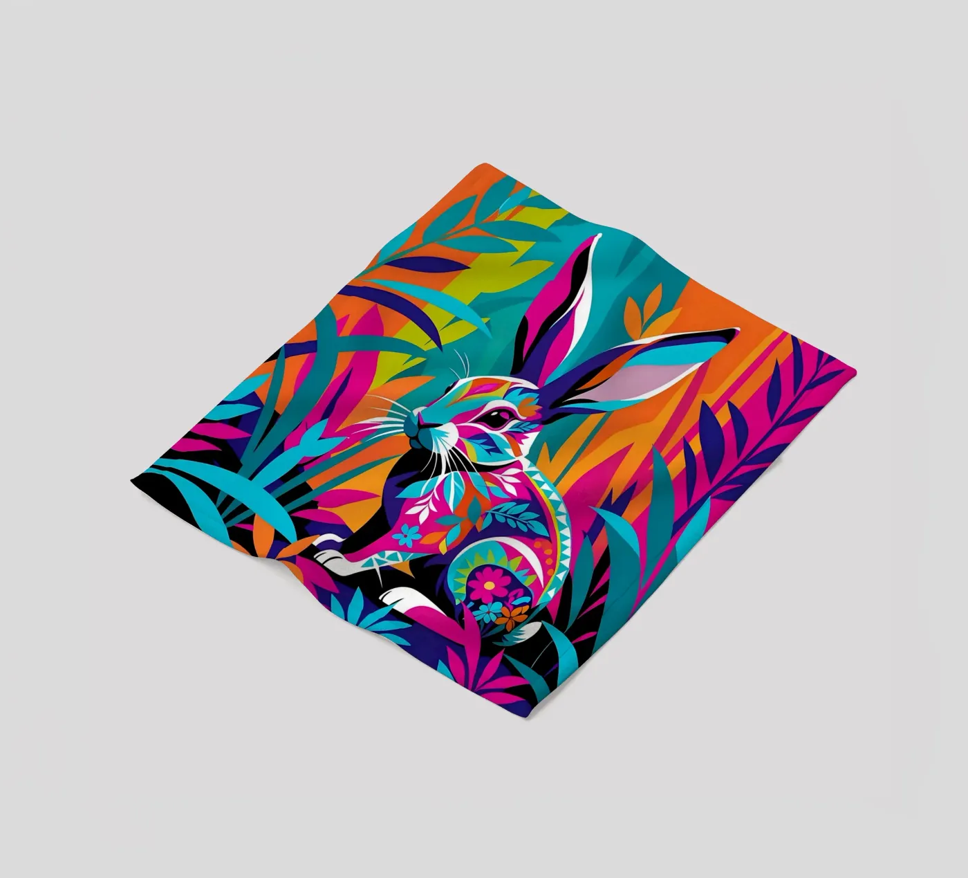 Hare_Style_E_1 fleecedeken van Tierisch bunt by LK