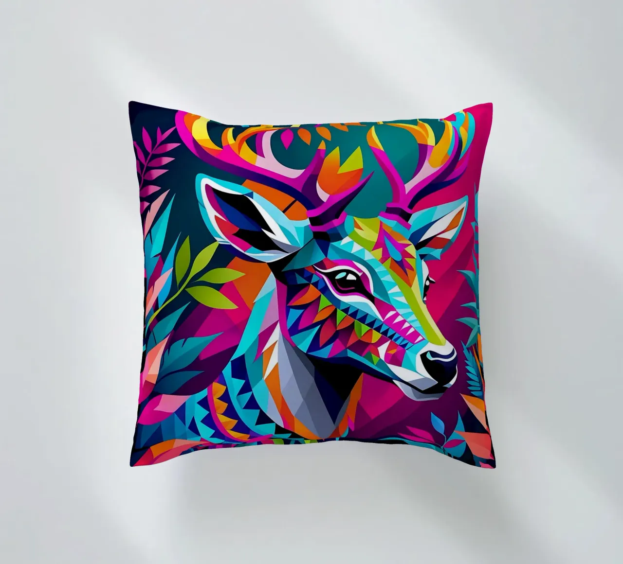 Cervo_stile_E_1 cuscino da Tierisch bunt by LK