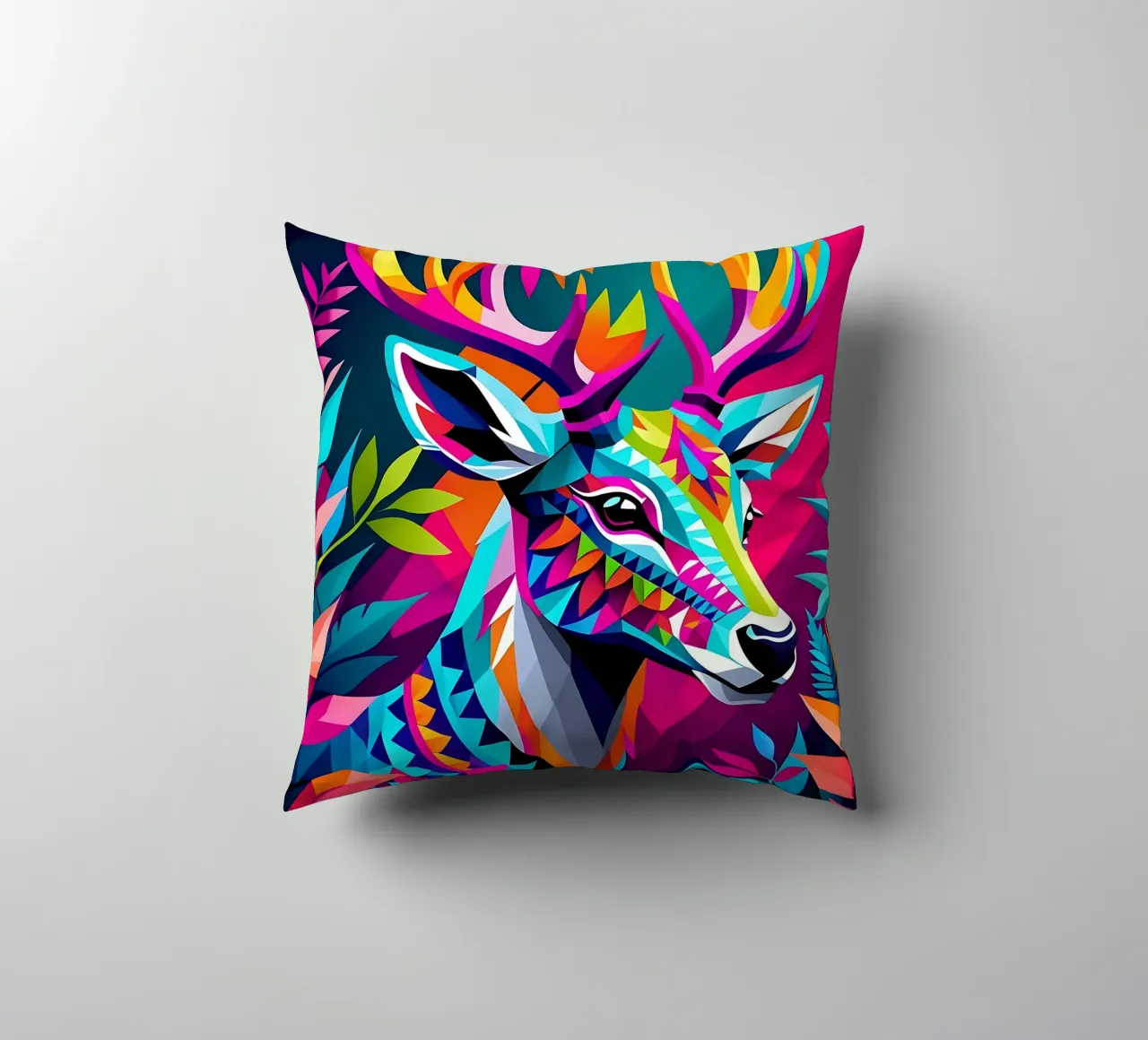 Cervo_stile_E_1 cuscino da Tierisch bunt by LK