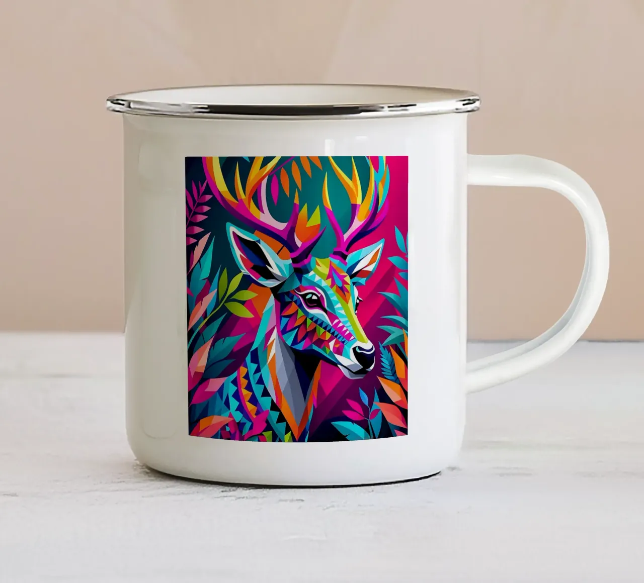 Cervo_stile_E_1 tazza in smalto da Tierisch bunt by LK