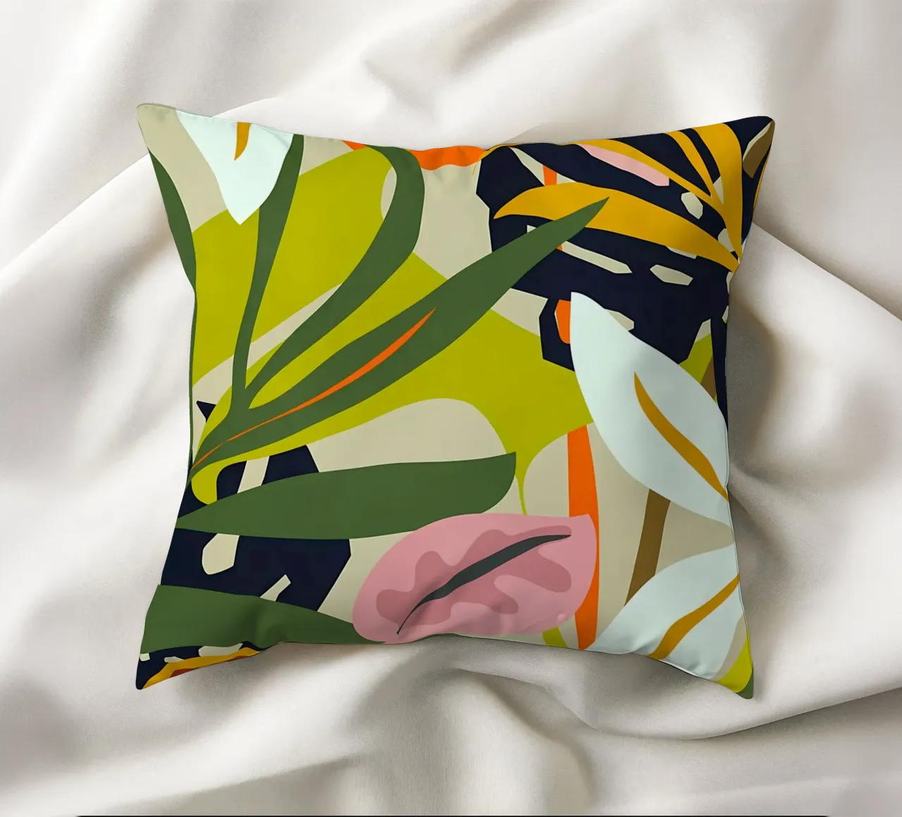 Jungle Abstract 2 decorative cushion by Rebecca Clark Wyrick